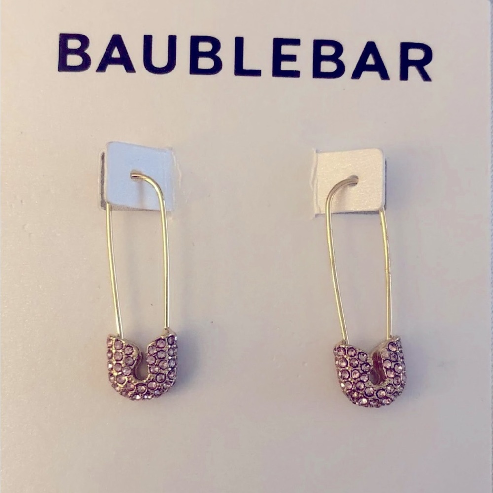 BaubleBar Safety Pin Delicate Earrings